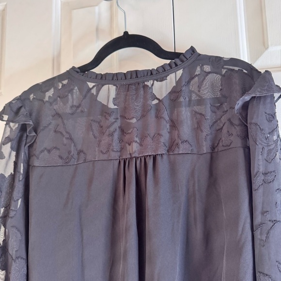 NWT Brannon Women’s Black Long Sleeve Sheer Chiffon Blouse Size XXL - Picture 10 of 11